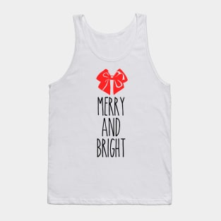 Merry and Bright Bow Dark Font Tank Top